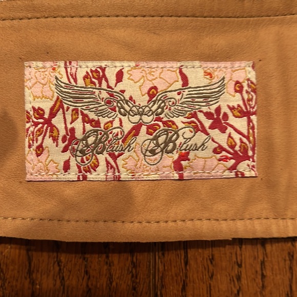 Blush Blush Black Leather And White Calf Hair Wide Belt With Scrolls & 2 Buckles - Picture 2 of 10